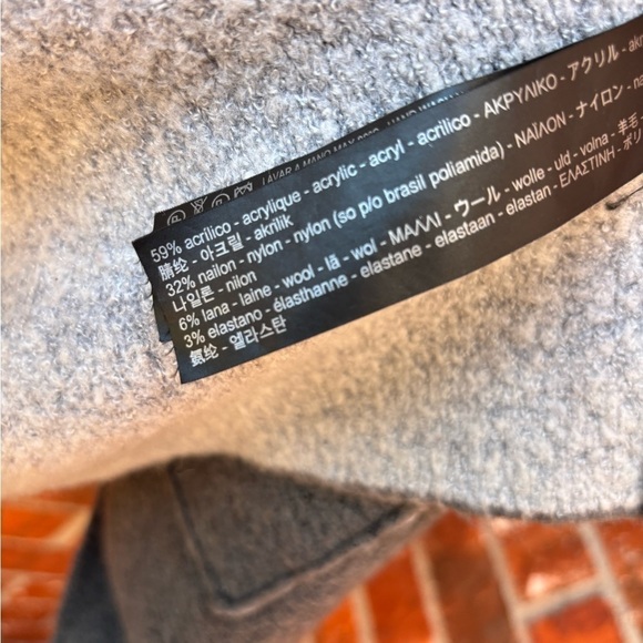 Zara Medium Oversized Gray Wool Blend Cascading Long Cardigan Chunky Sweater - Picture 6 of 9